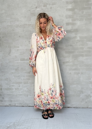 Silfi flower print kjole Creme Neo Noir 